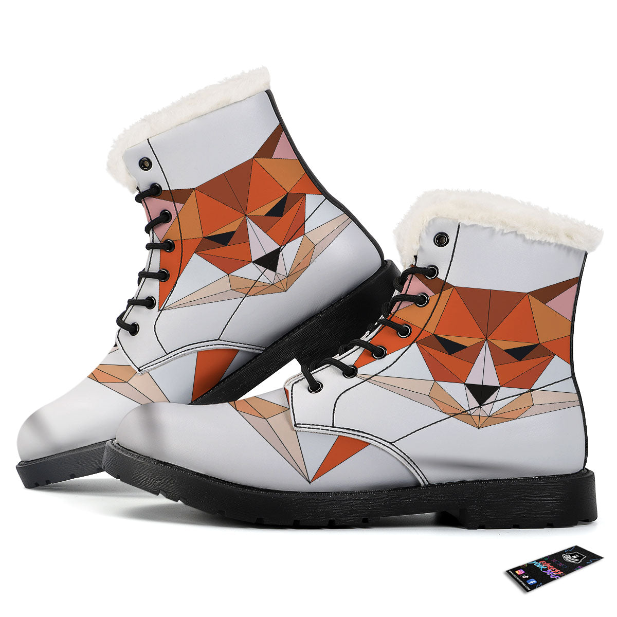 Fox Geometric Print Winter Boots-grizzshop
