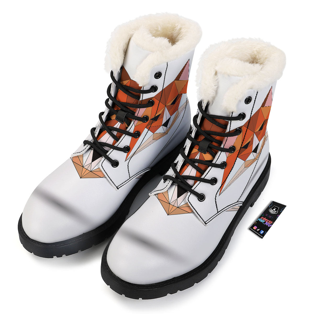 Fox Geometric Print Winter Boots-grizzshop