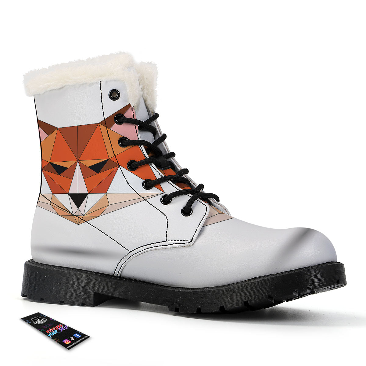 Fox Geometric Print Winter Boots-grizzshop