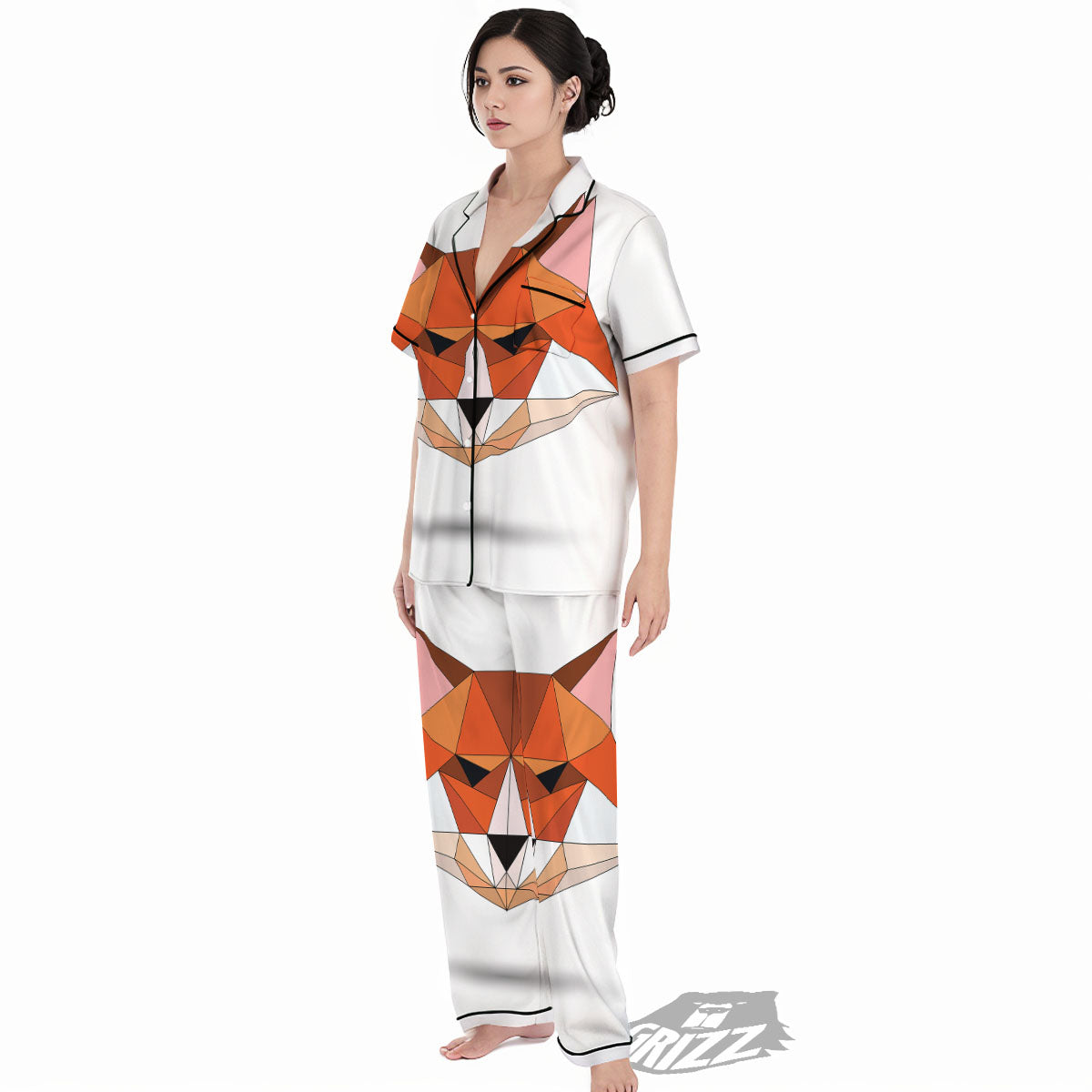 Fox Geometric Print Women's Pajamas Set-grizzshop