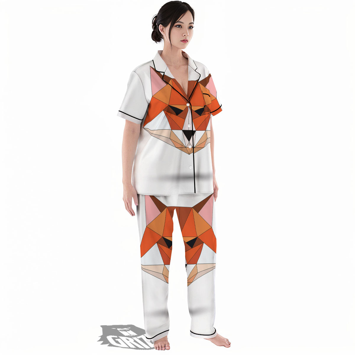 Fox Geometric Print Women's Pajamas Set-grizzshop