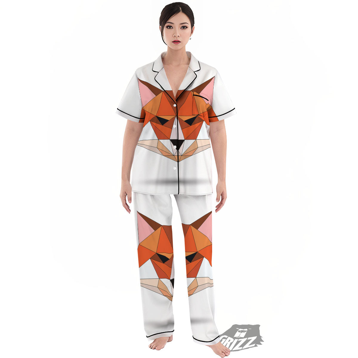 Fox Geometric Print Women's Pajamas Set-grizzshop