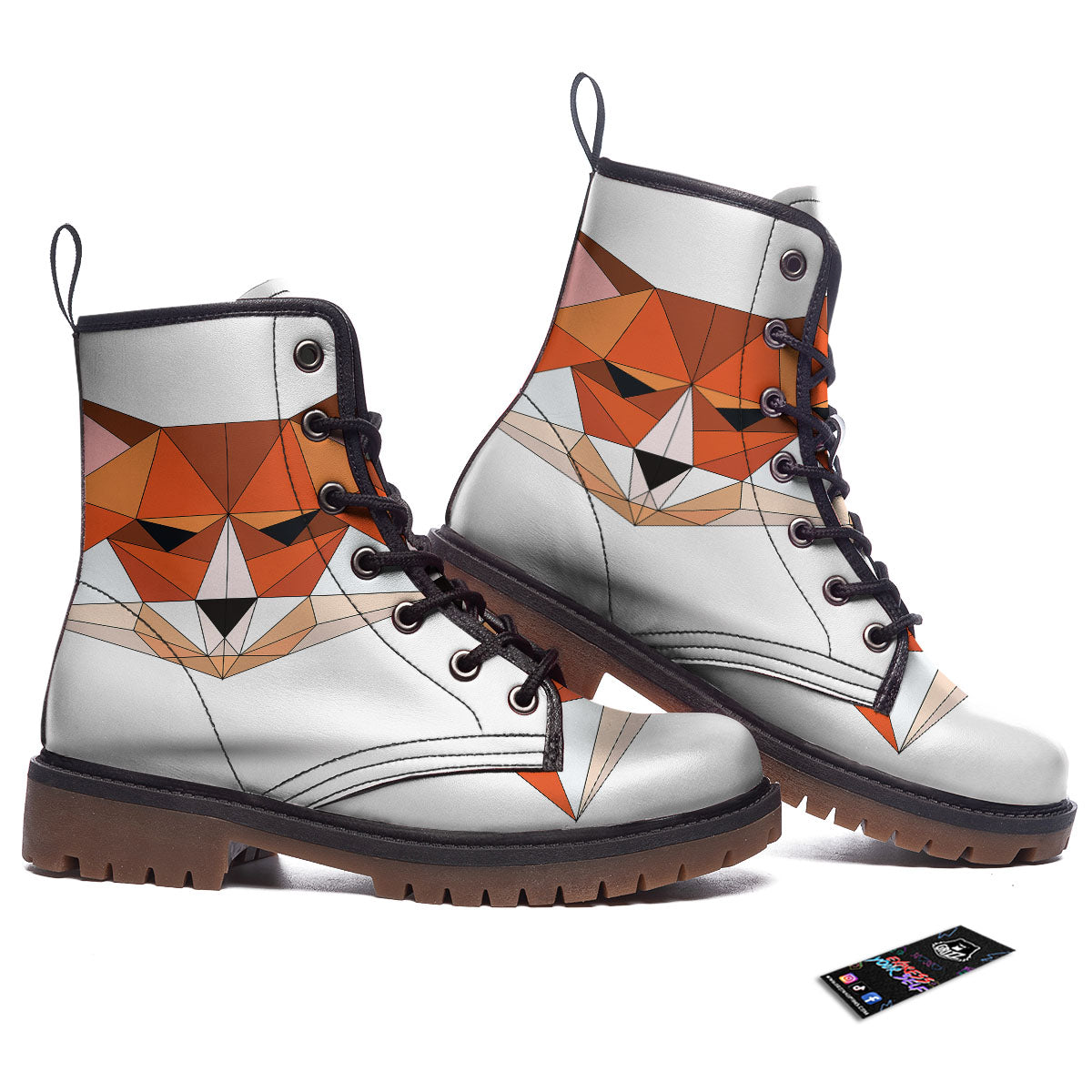 Fox Geometric Print Work Boots-grizzshop