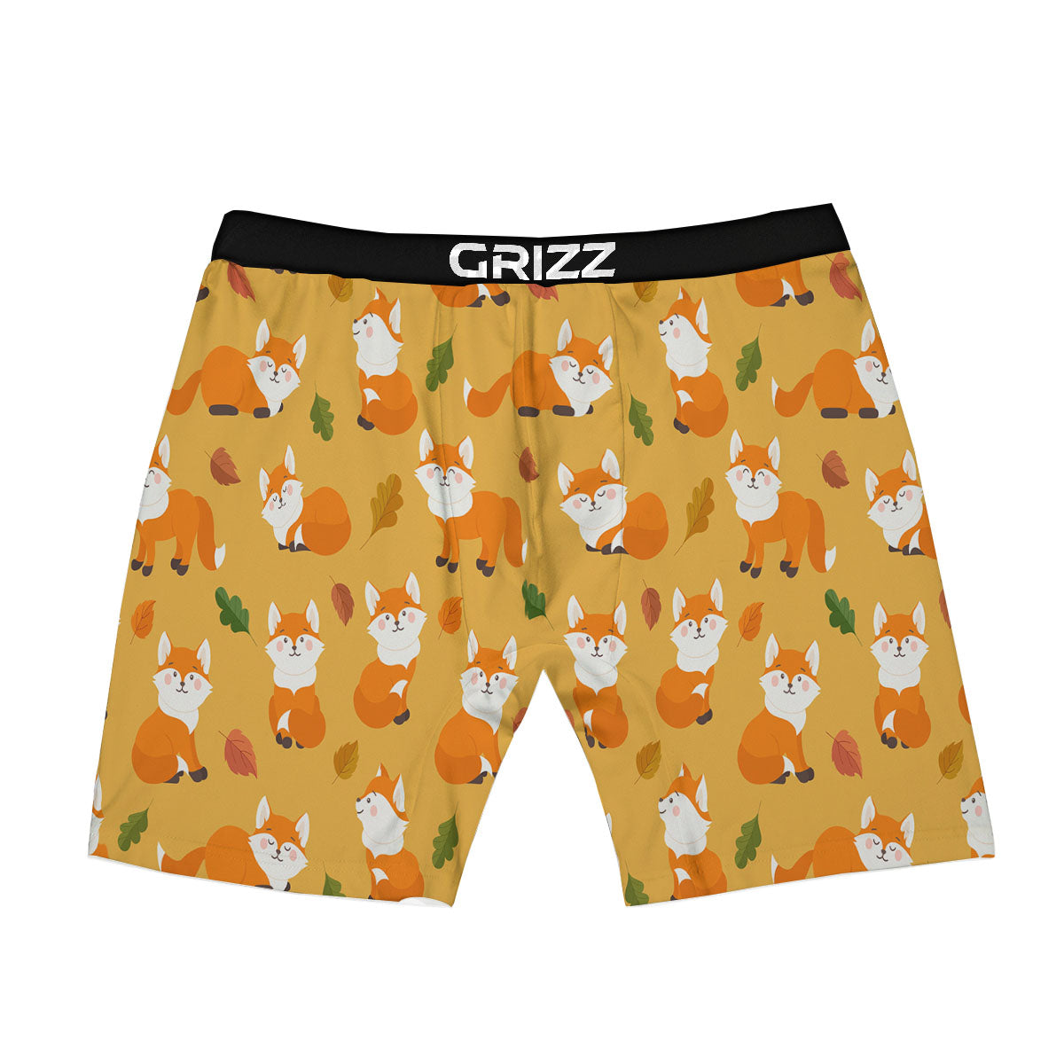 Fox Orange Print Pattern Boxer Briefs-grizzshop