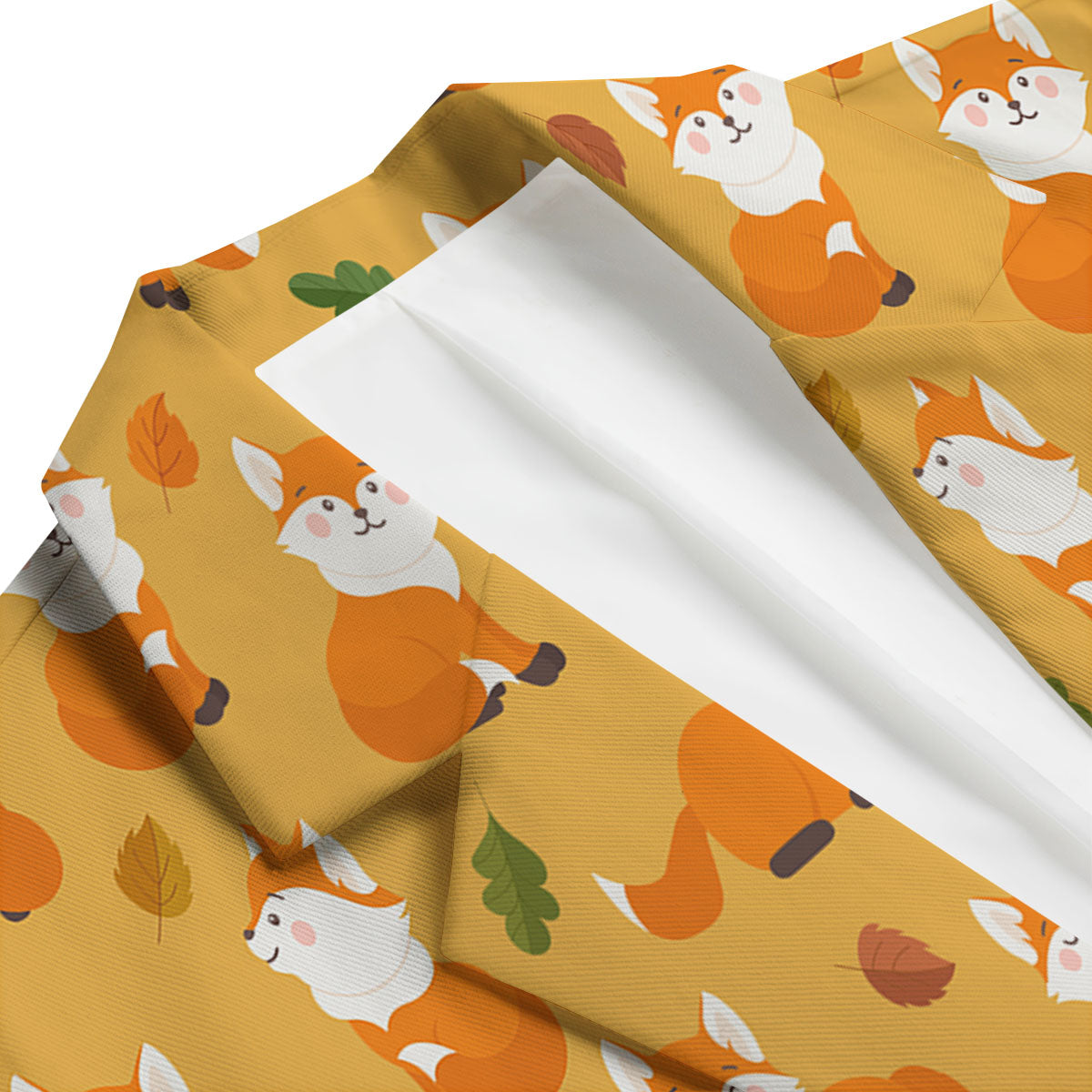 Fox Orange Print Pattern Men's Blazer-grizzshop