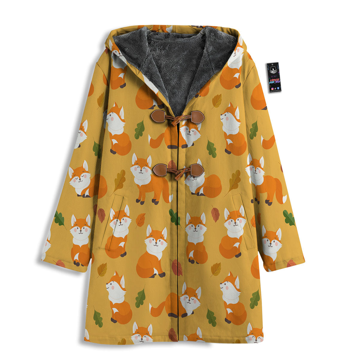 Fox Orange Print Pattern Men's Windbreaker Jacket-grizzshop