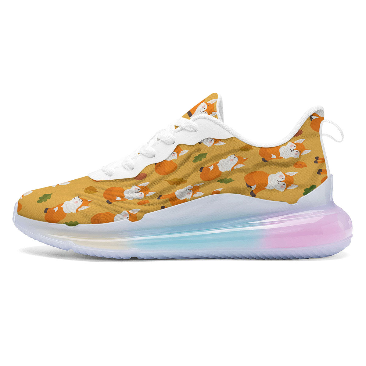 Fox Orange Print Pattern Running Sneakers-grizzshop