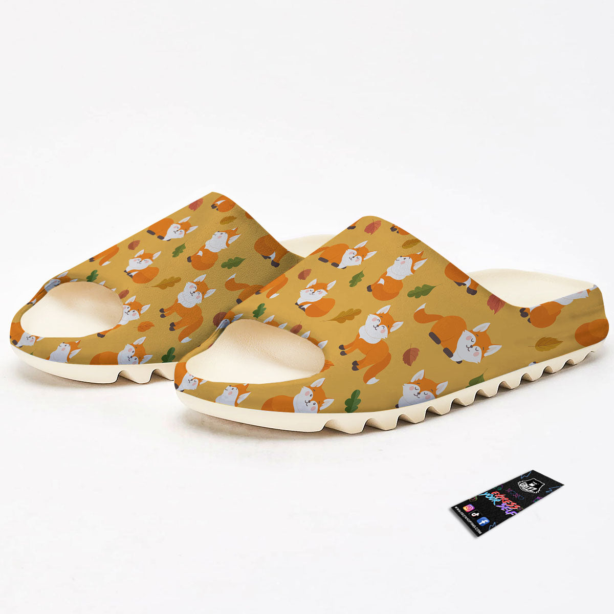 Fox Orange Print Pattern Sandals-grizzshop