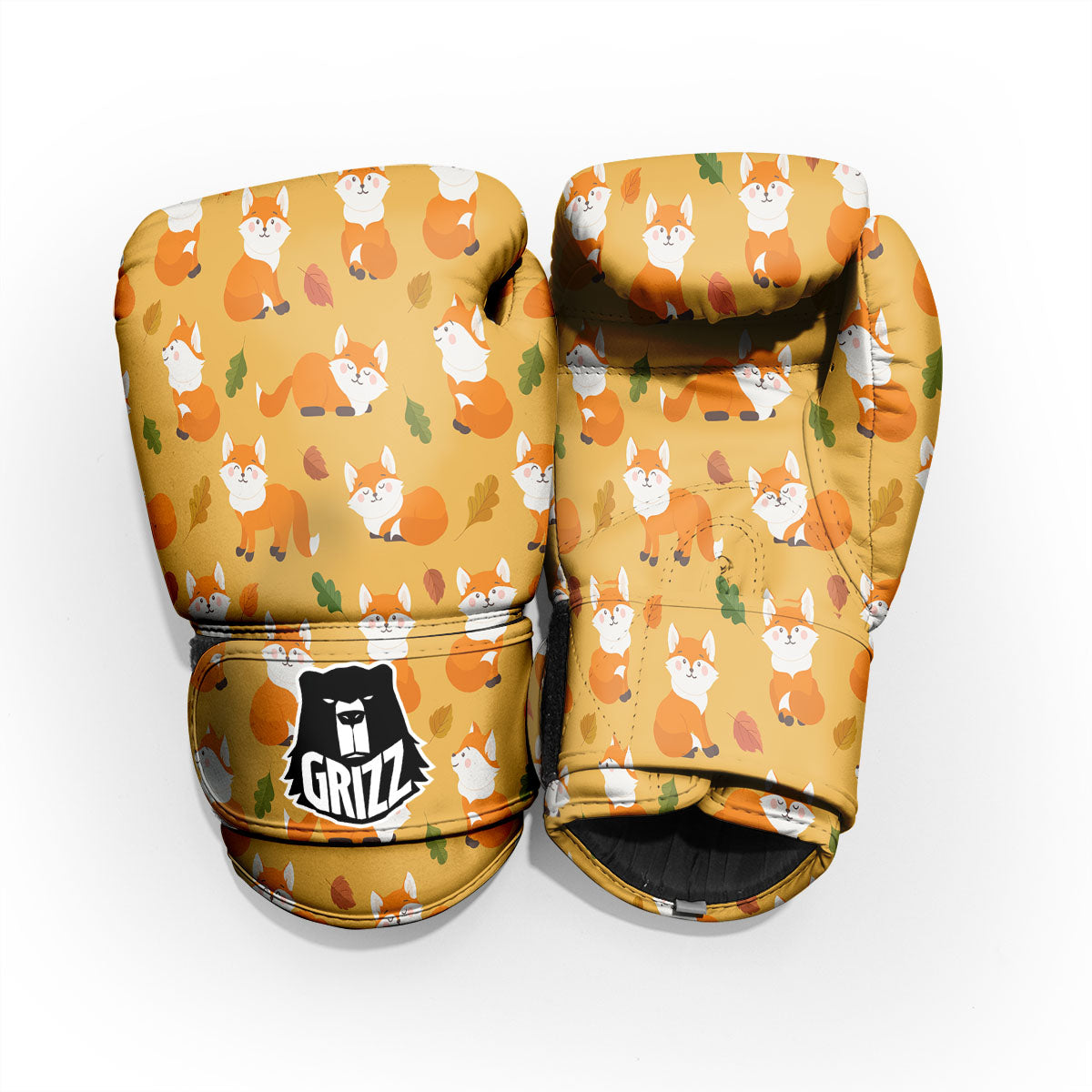 Fox Orange Print Pattern Pro Boxing Glove