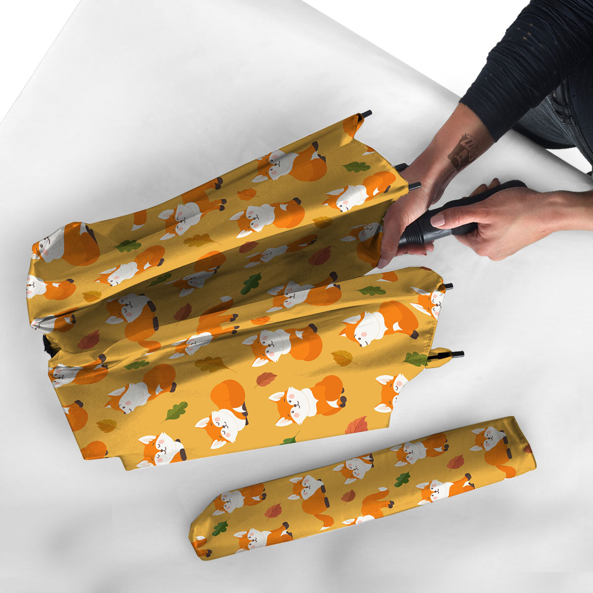 Fox Orange Print Pattern Umbrella-grizzshop