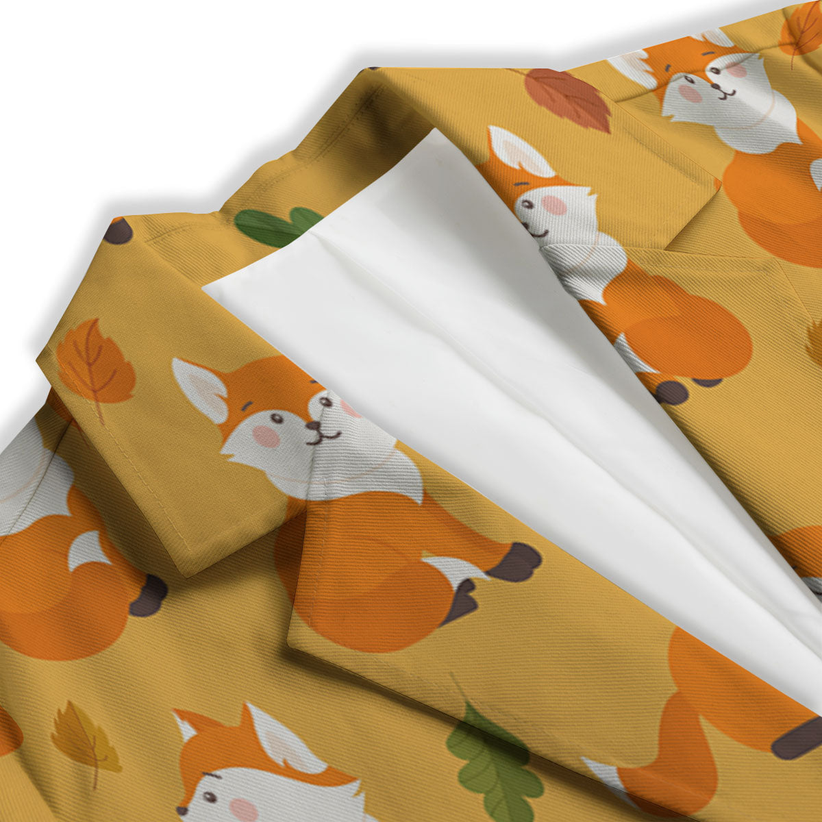 Fox Orange Print Pattern Women's Blazer-grizzshop