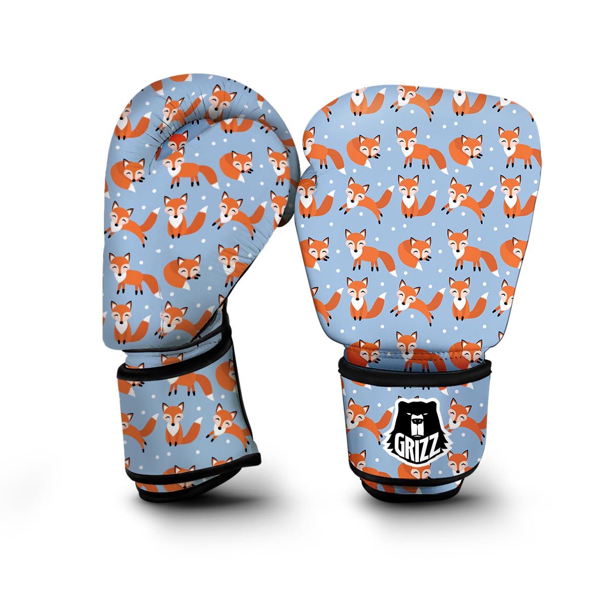 Fox Snow Pattern Print Boxing Gloves-grizzshop