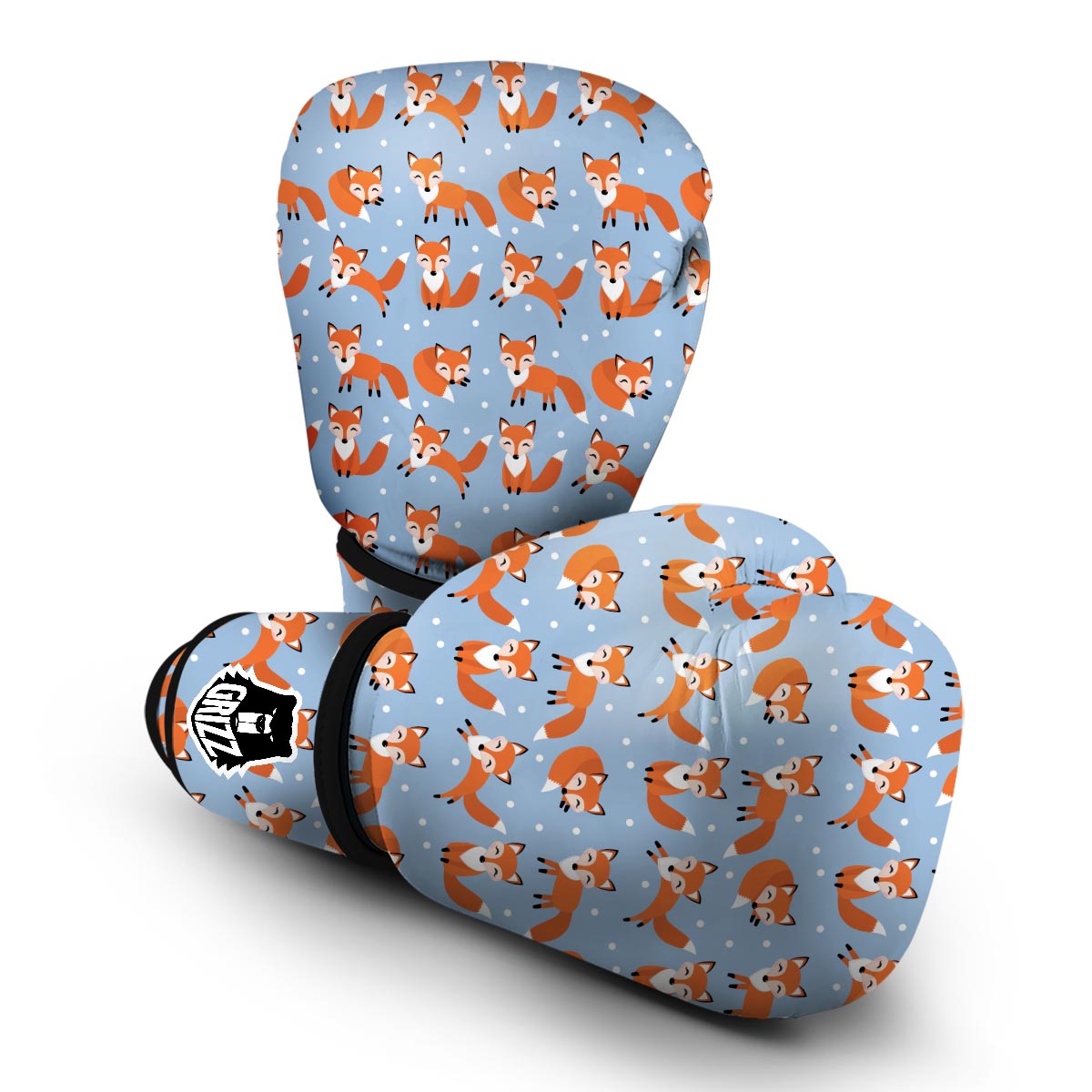 Fox Snow Pattern Print Boxing Gloves-grizzshop