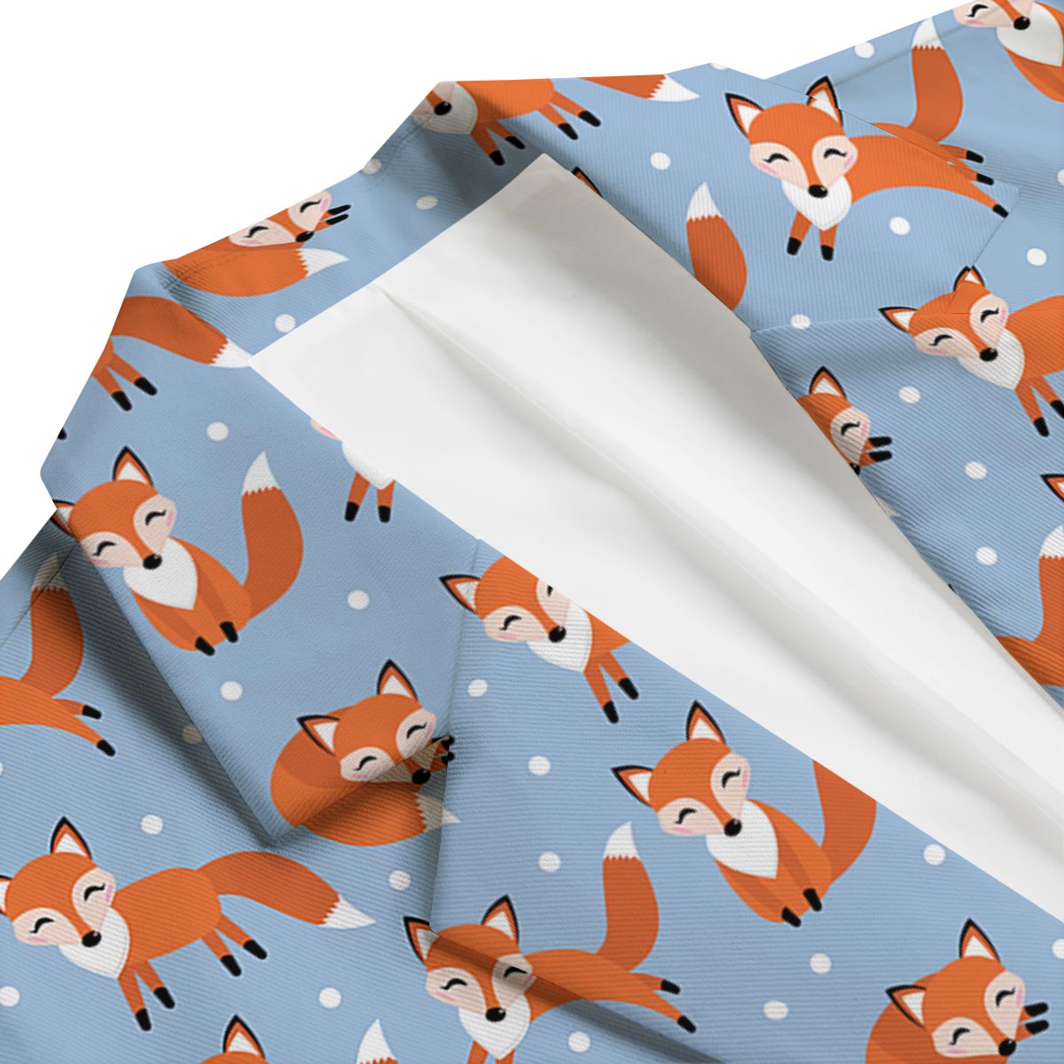 Fox Snow Pattern Print Men's Blazer-grizzshop
