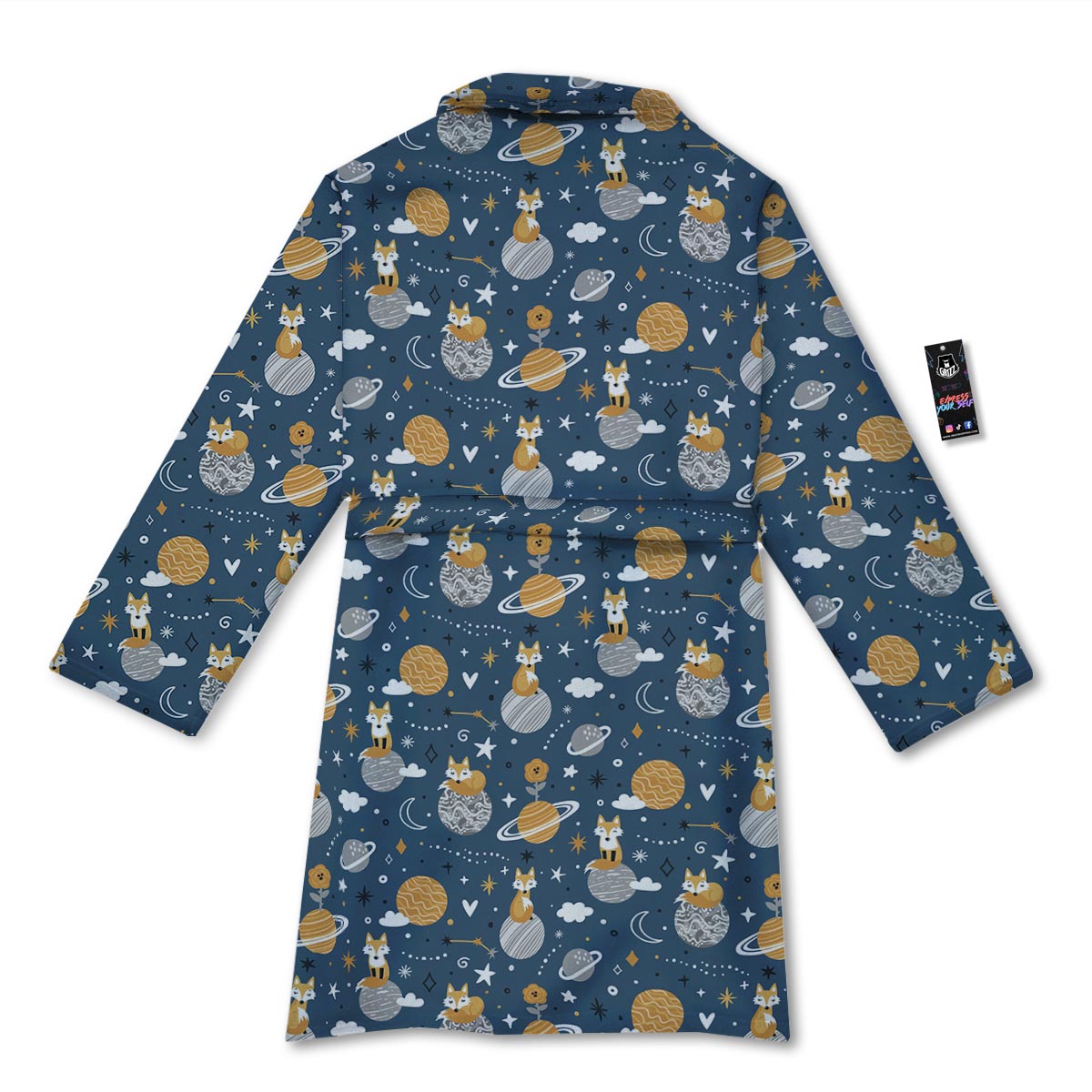 Fox Space Print Pattern Bathrobe-grizzshop