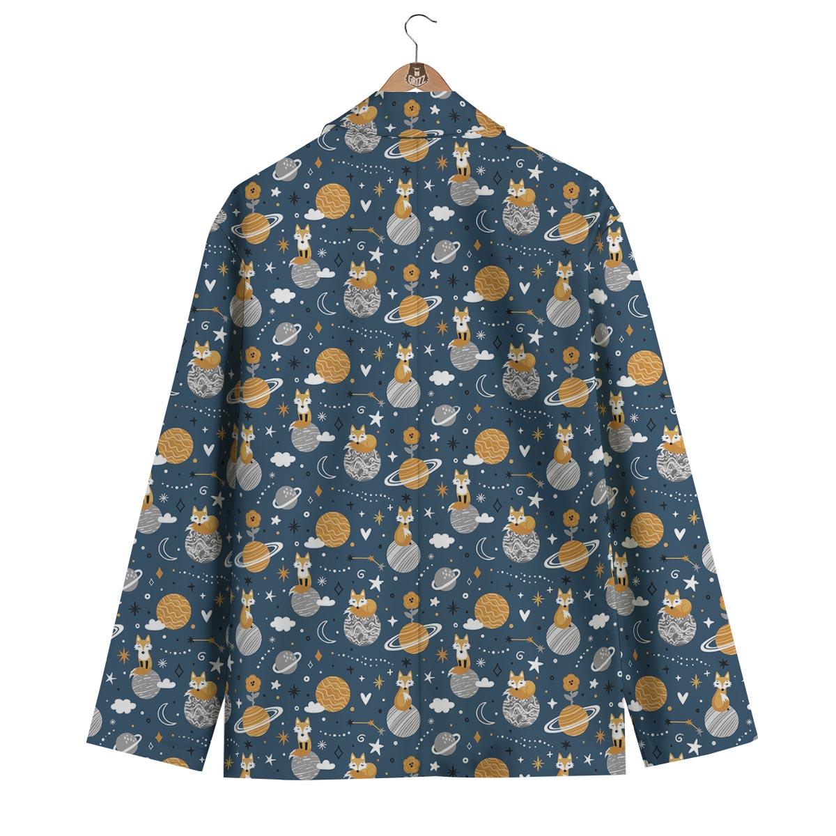 Fox Space Print Pattern Men's Blazer-grizzshop