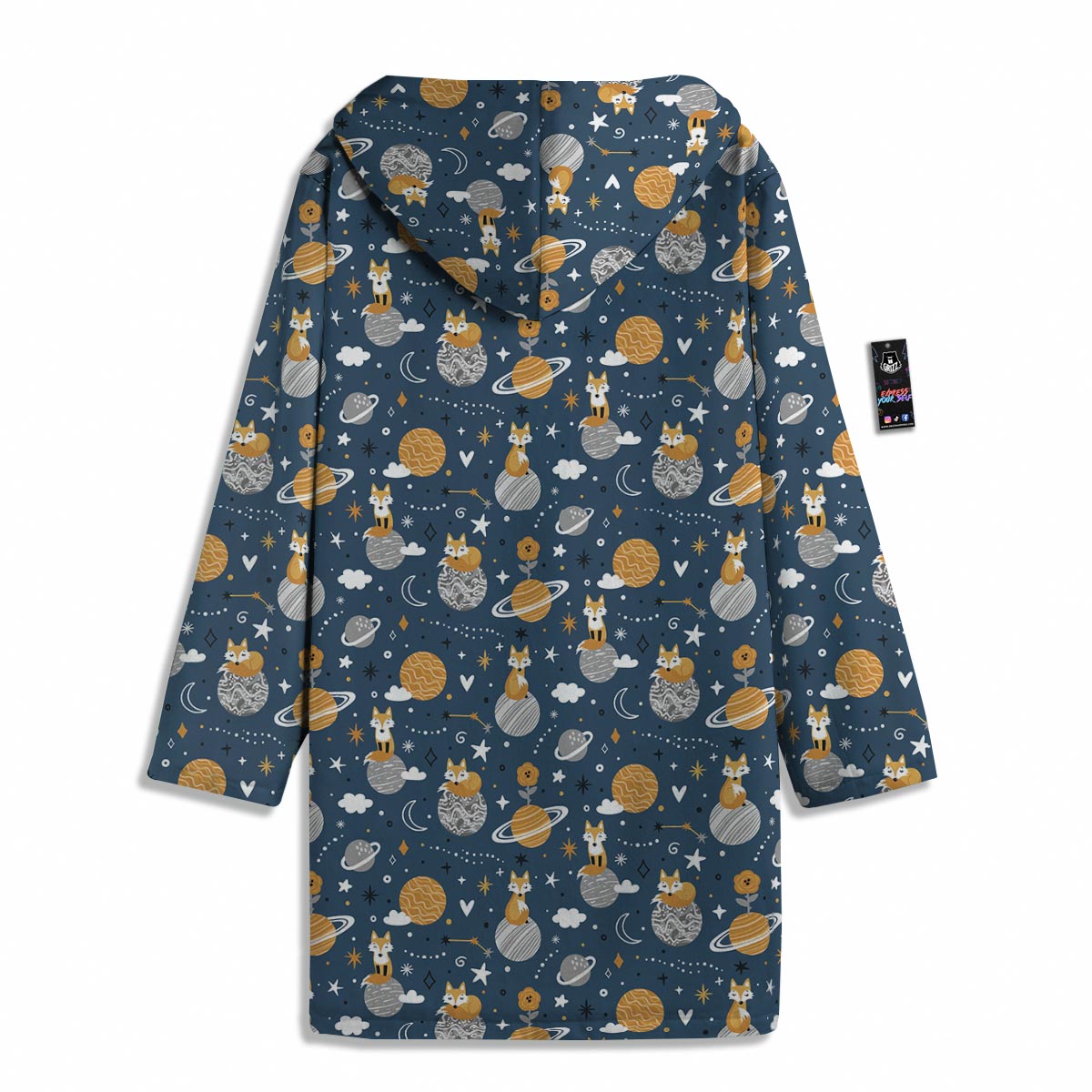 Fox Space Print Pattern Men's Windbreaker Jacket-grizzshop