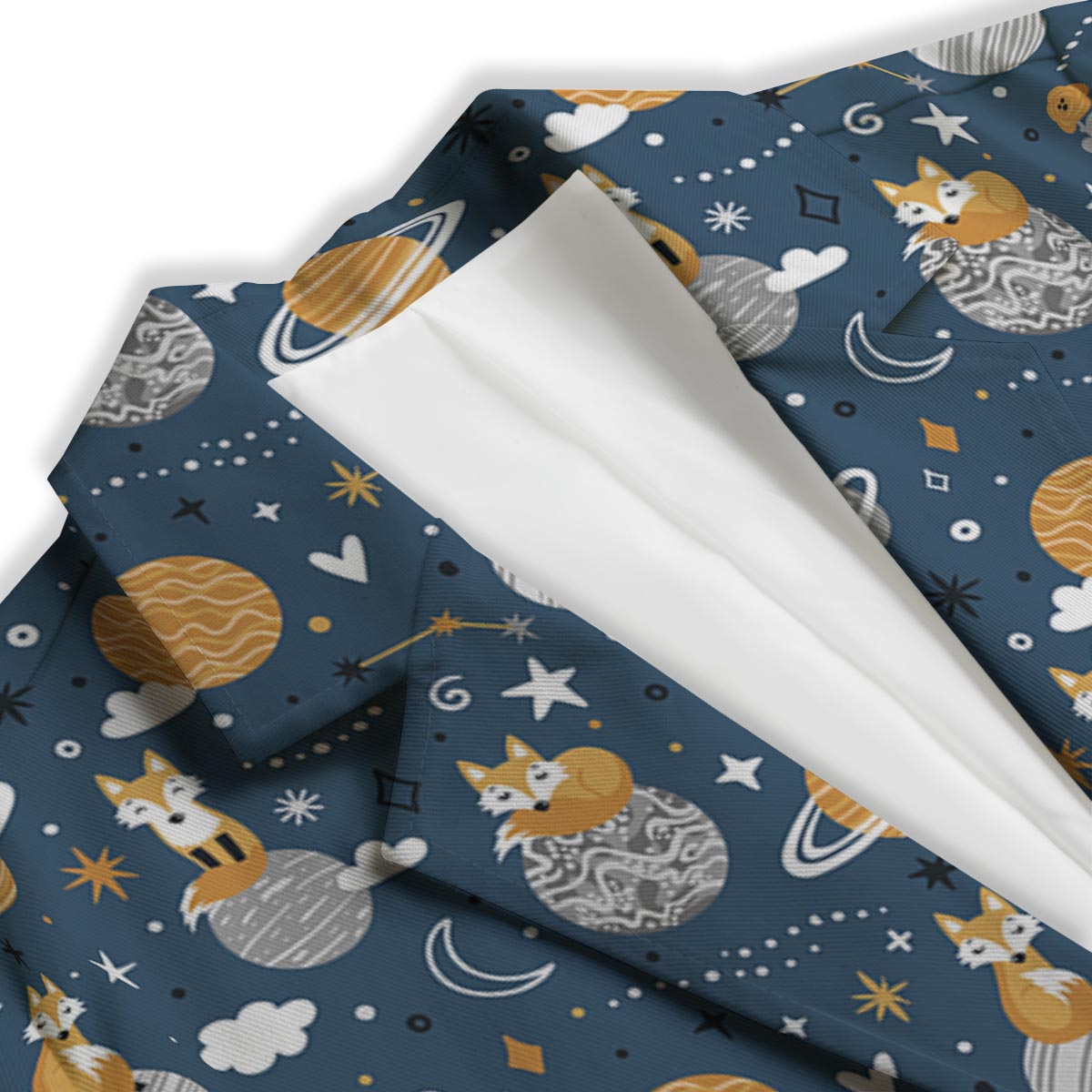 Fox Space Print Pattern Women's Blazer-grizzshop