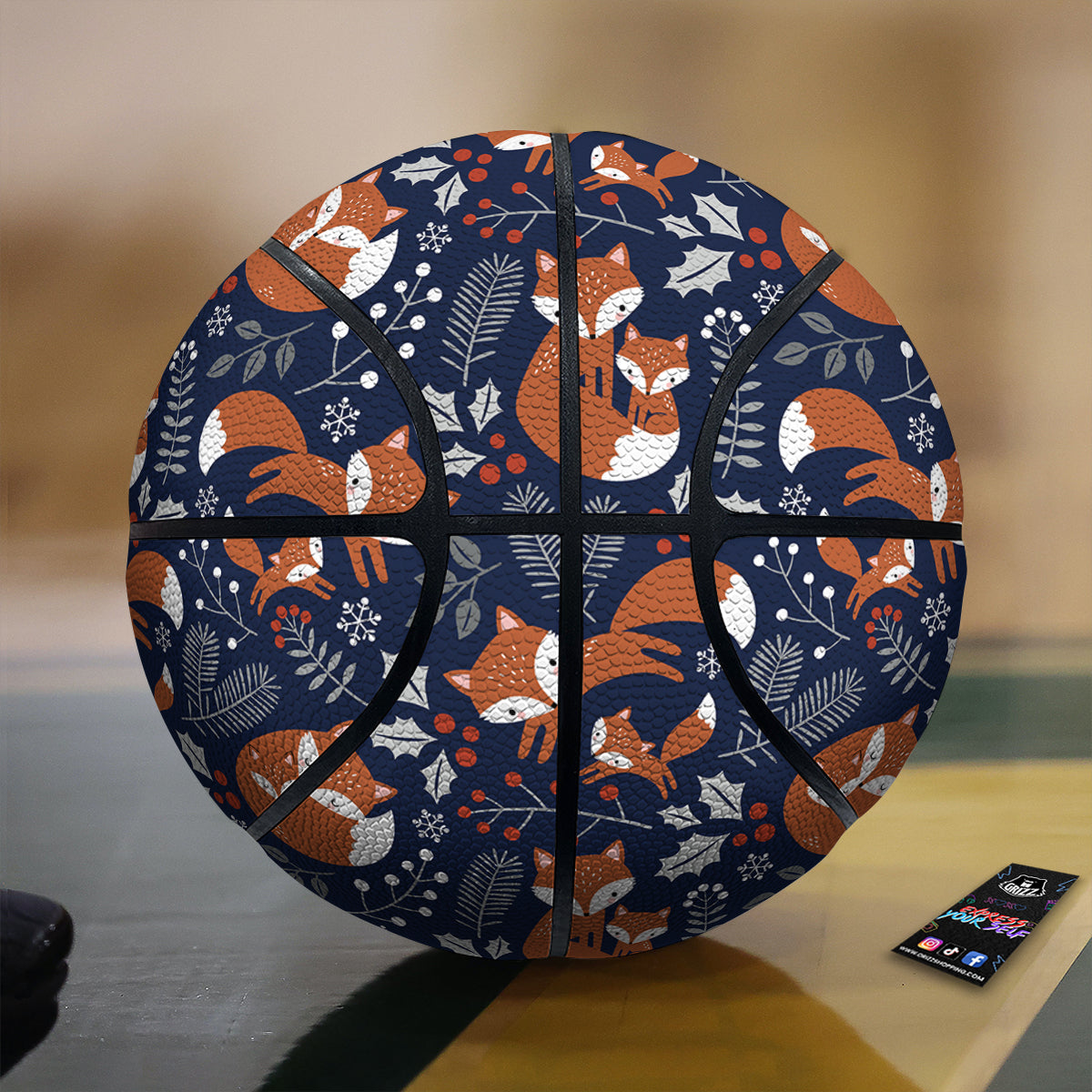 Fox Winter Print Pattern Basketball