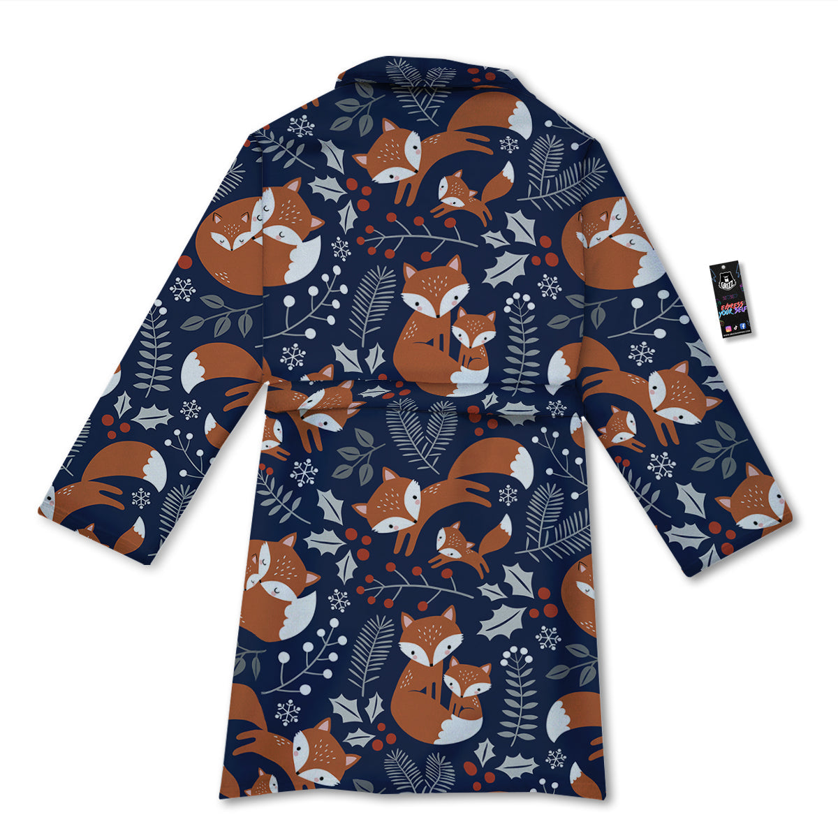 Fox Winter Print Pattern Bathrobe-grizzshop