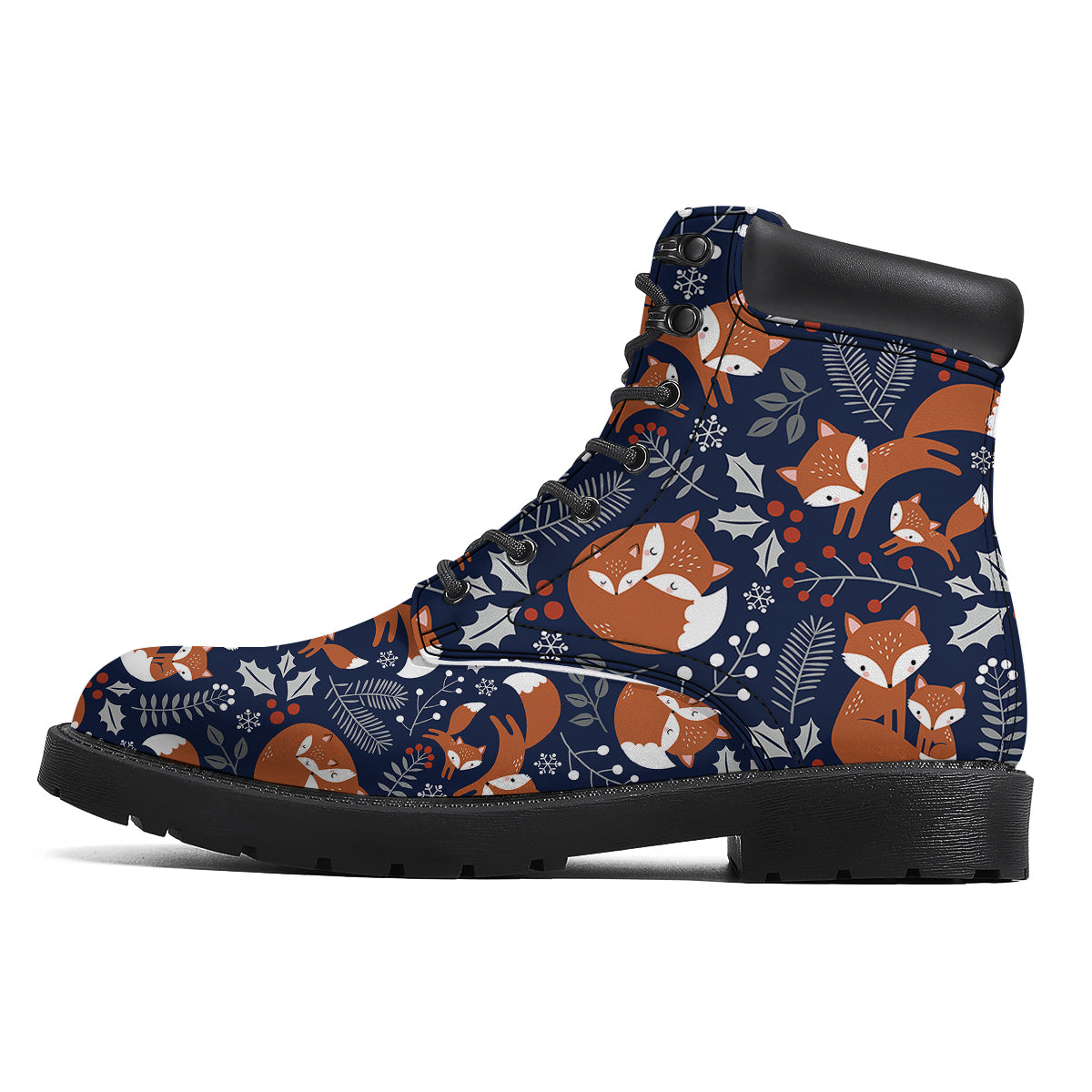 Fox Winter Print Pattern Boots-grizzshop