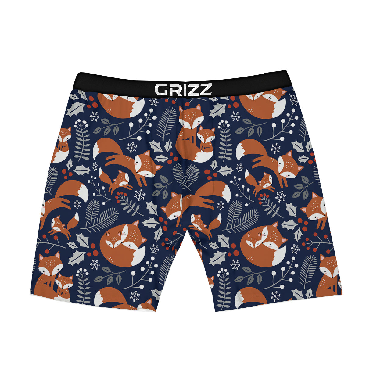 Fox Winter Print Pattern Boxer Briefs-grizzshop