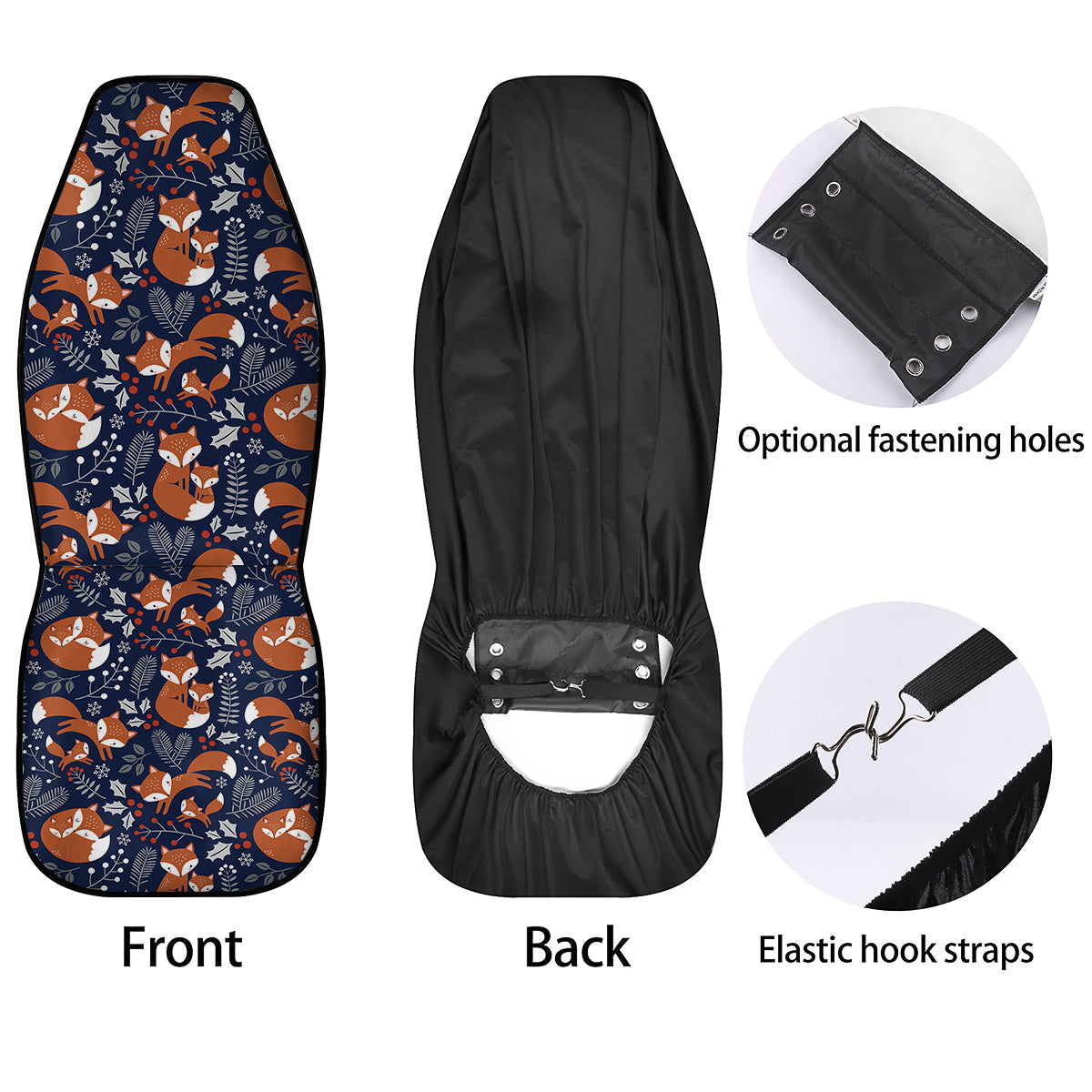 Fox Winter Print Pattern Car Seat Covers-grizzshop