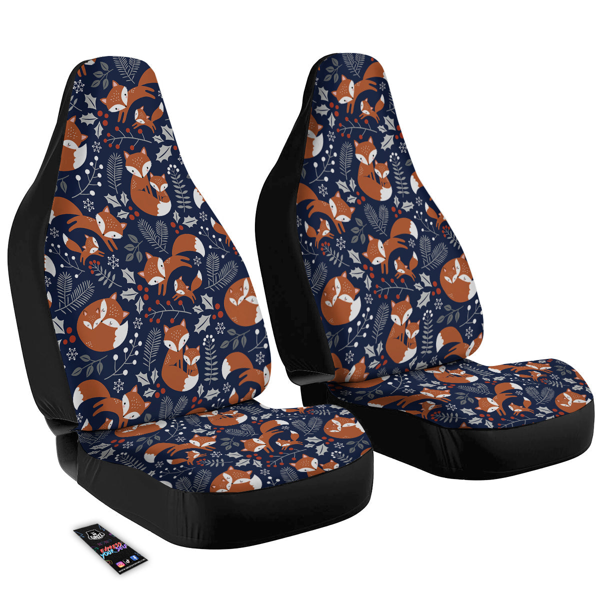 Fox Winter Print Pattern Car Seat Covers-grizzshop