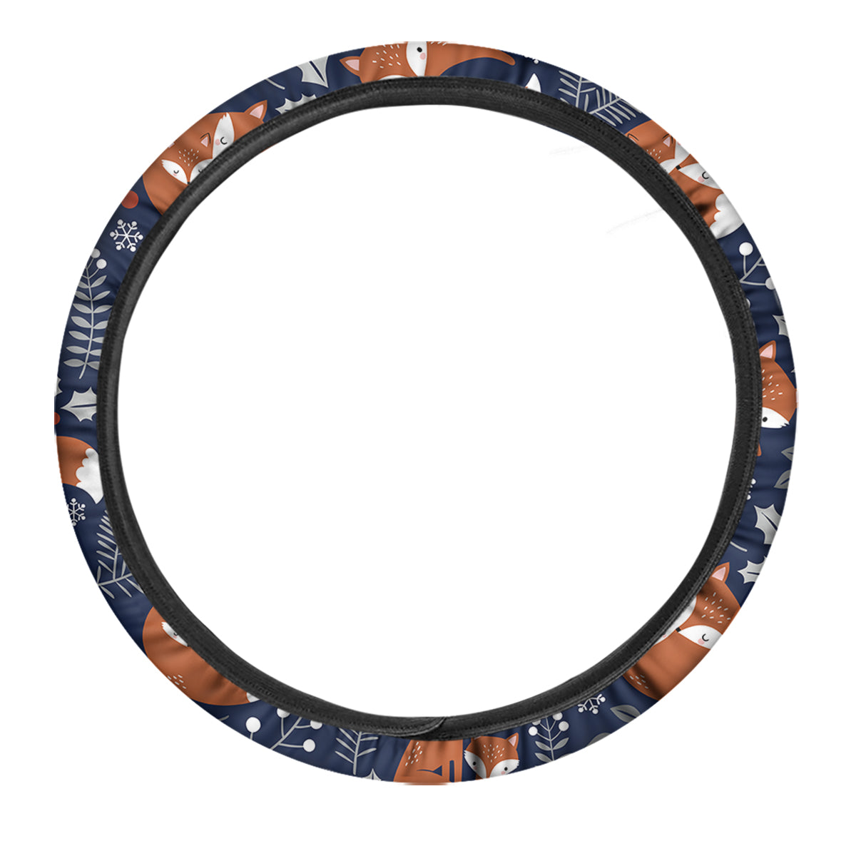 Fox Winter Print Pattern Car Steering Wheel Cover-grizzshop