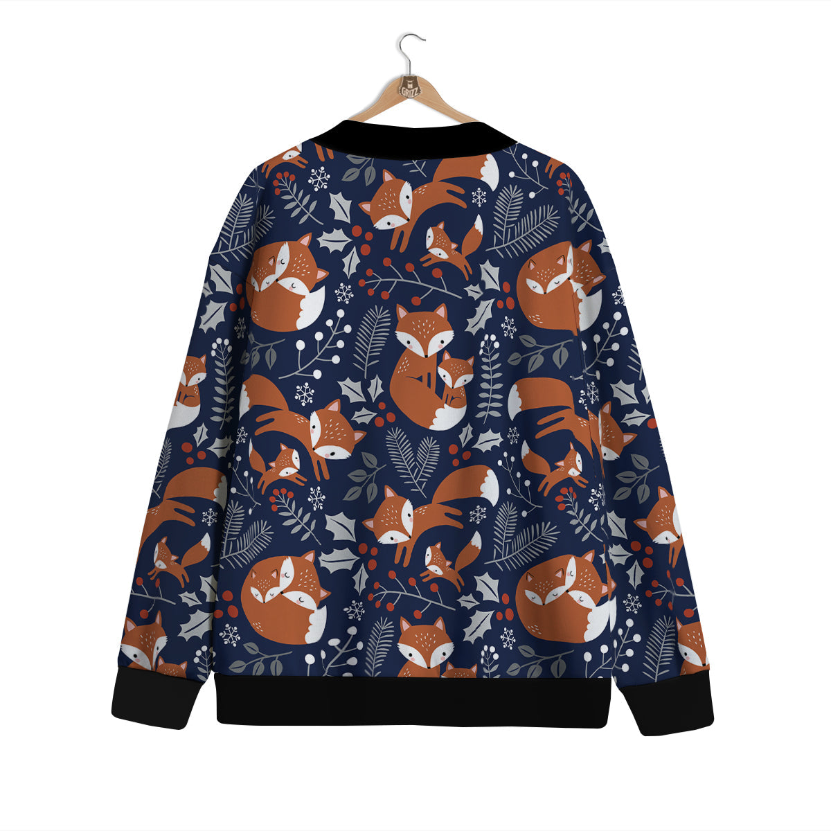 Fox Winter Print Pattern Cardigan-grizzshop