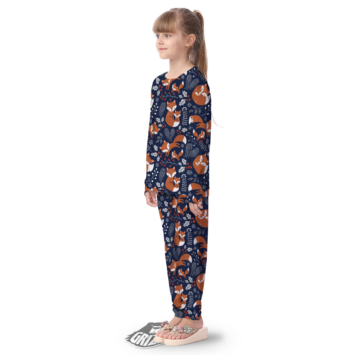 Fox Winter Print Pattern Kid's Pajamas-grizzshop