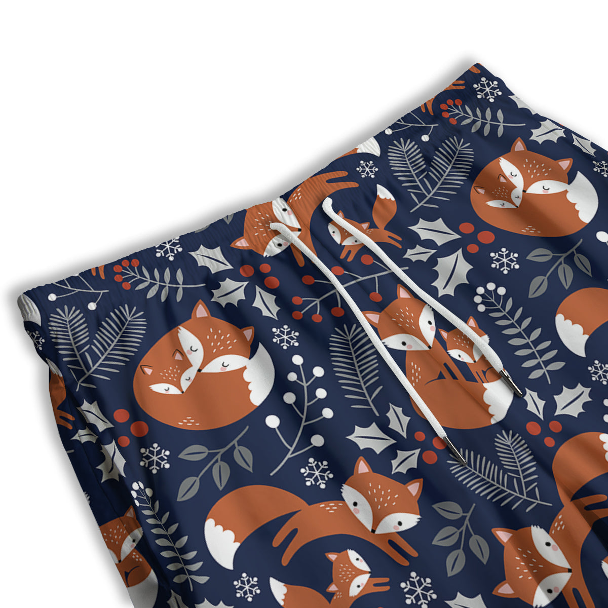 Fox Winter Print Pattern Men's Athletic Shorts