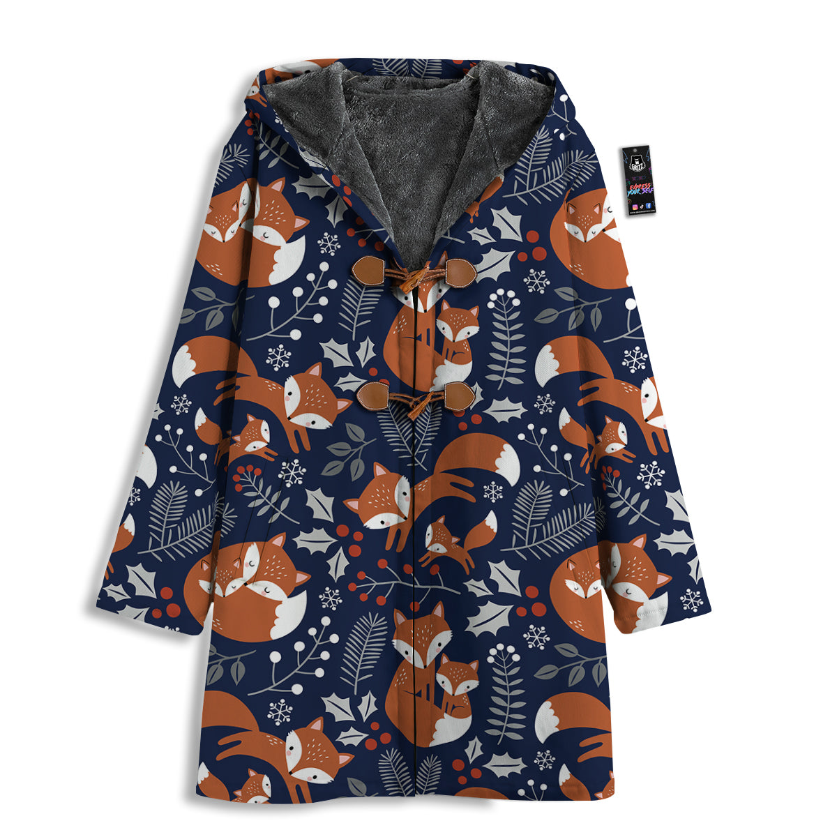 Fox Winter Print Pattern Men's Windbreaker Jacket-grizzshop