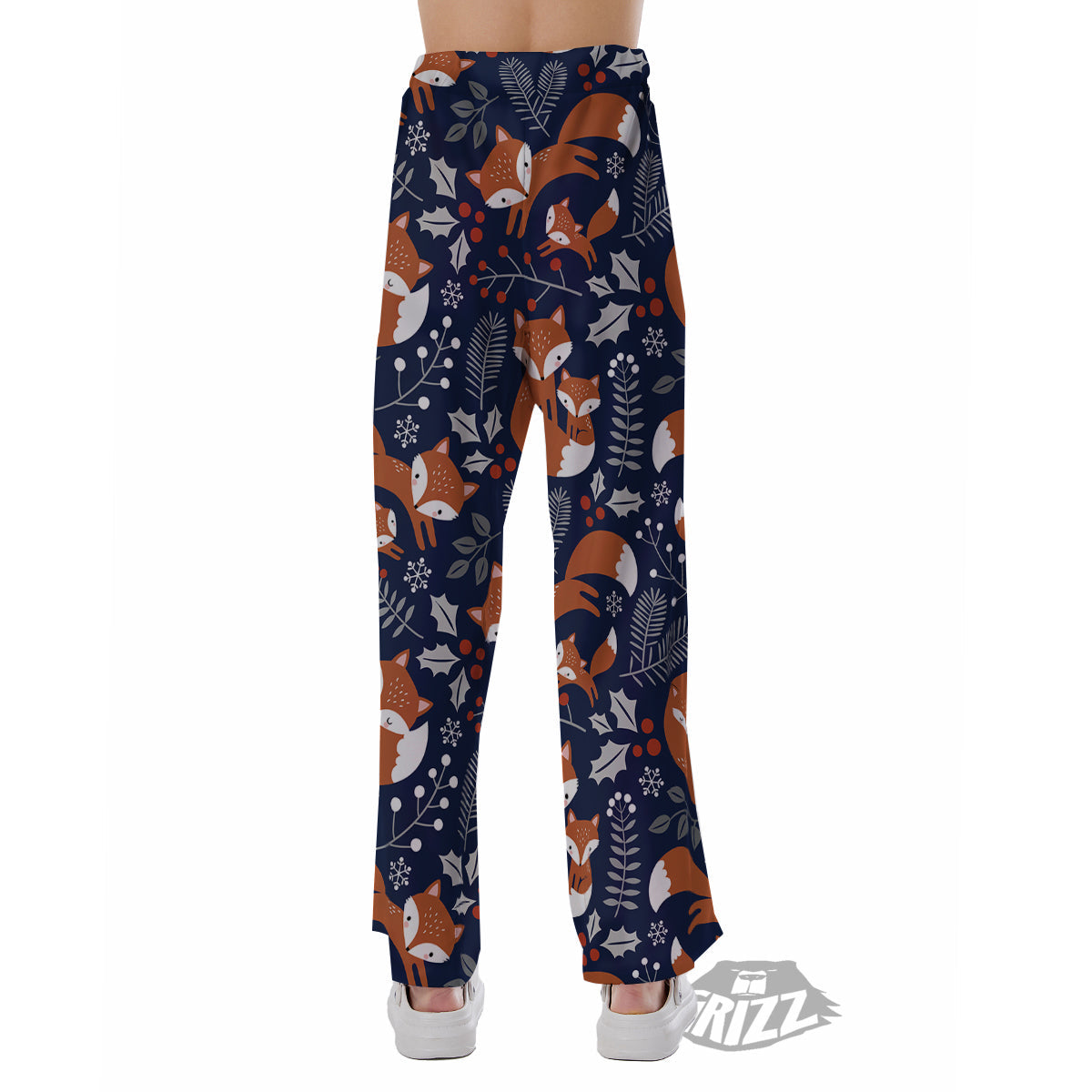 Fox Winter Print Pattern Pajama Pants-grizzshop