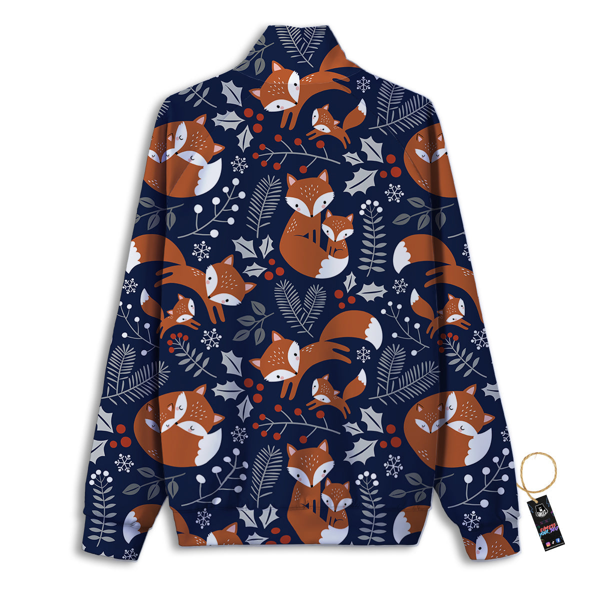 Fox Winter Print Pattern Track Jacket-grizzshop
