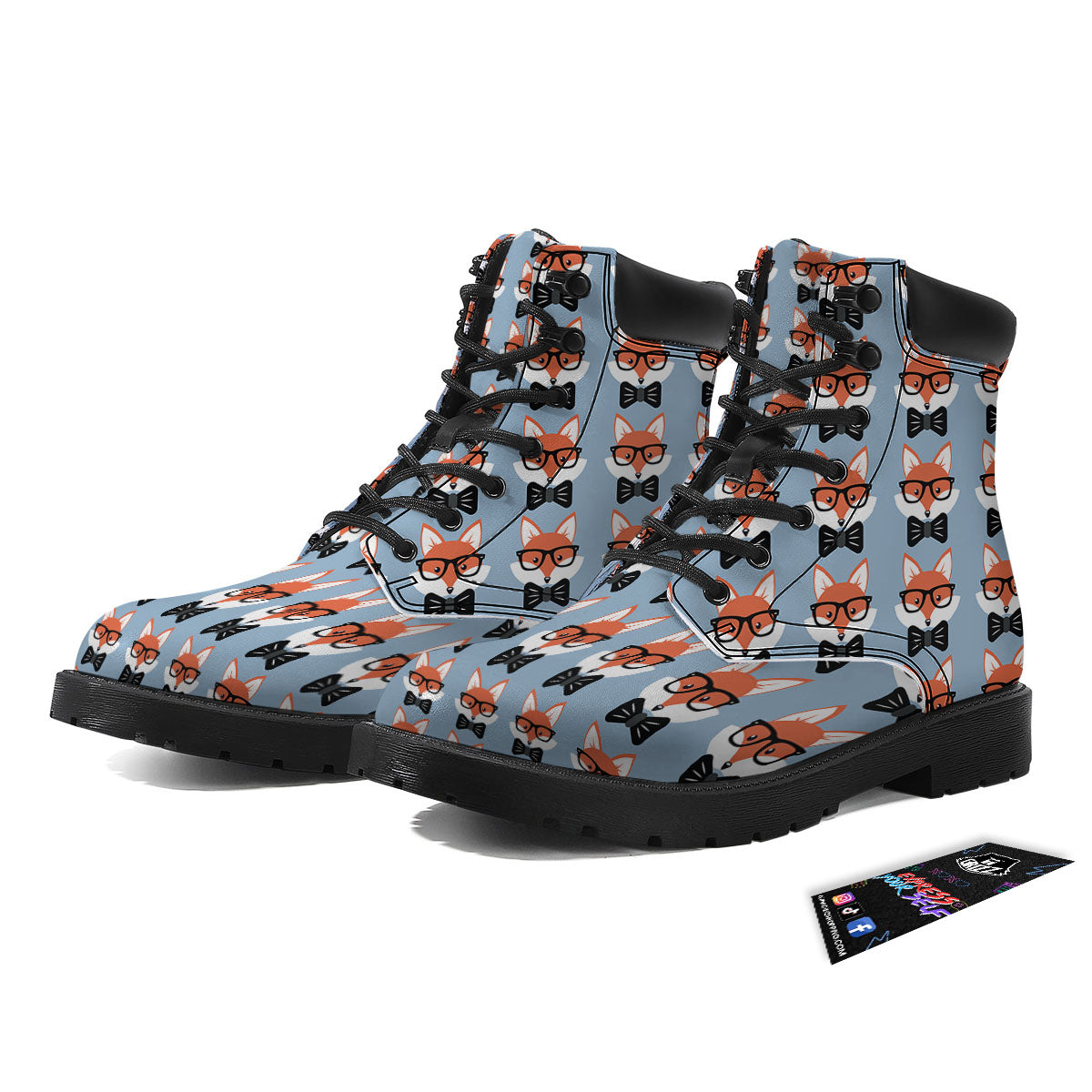 Fox With Glasses Print Pattern Boots-grizzshop