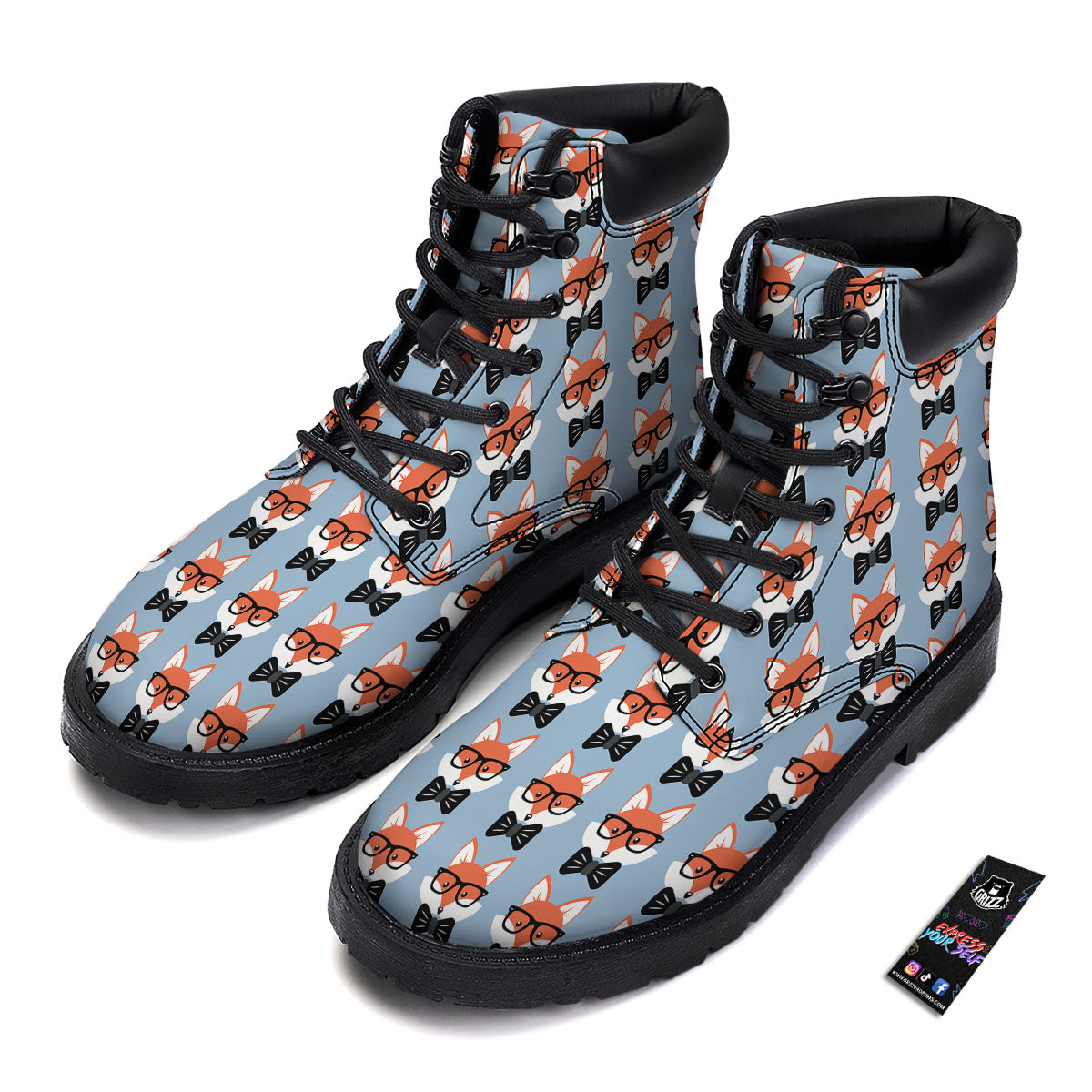 Fox With Glasses Print Pattern Boots-grizzshop
