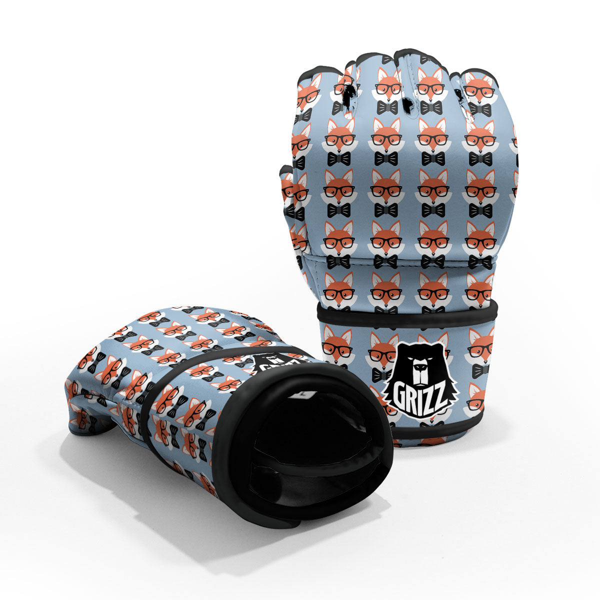 Fox With Glasses Print Pattern MMA Gloves-grizzshop