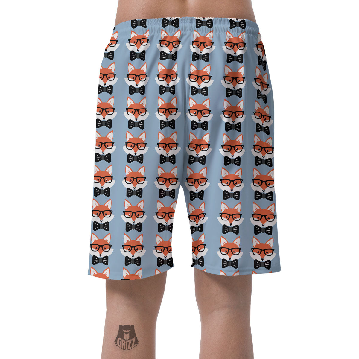 Fox With Glasses Print Pattern Men's Shorts-grizzshop