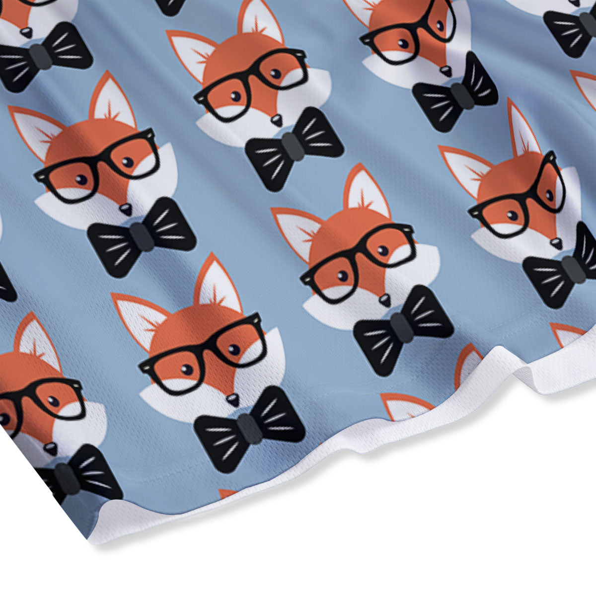 Fox With Glasses Print Pattern Mesh Shorts