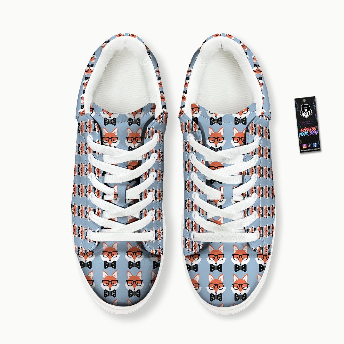 Fox With Glasses Print Pattern Platform Shoes-grizzshop