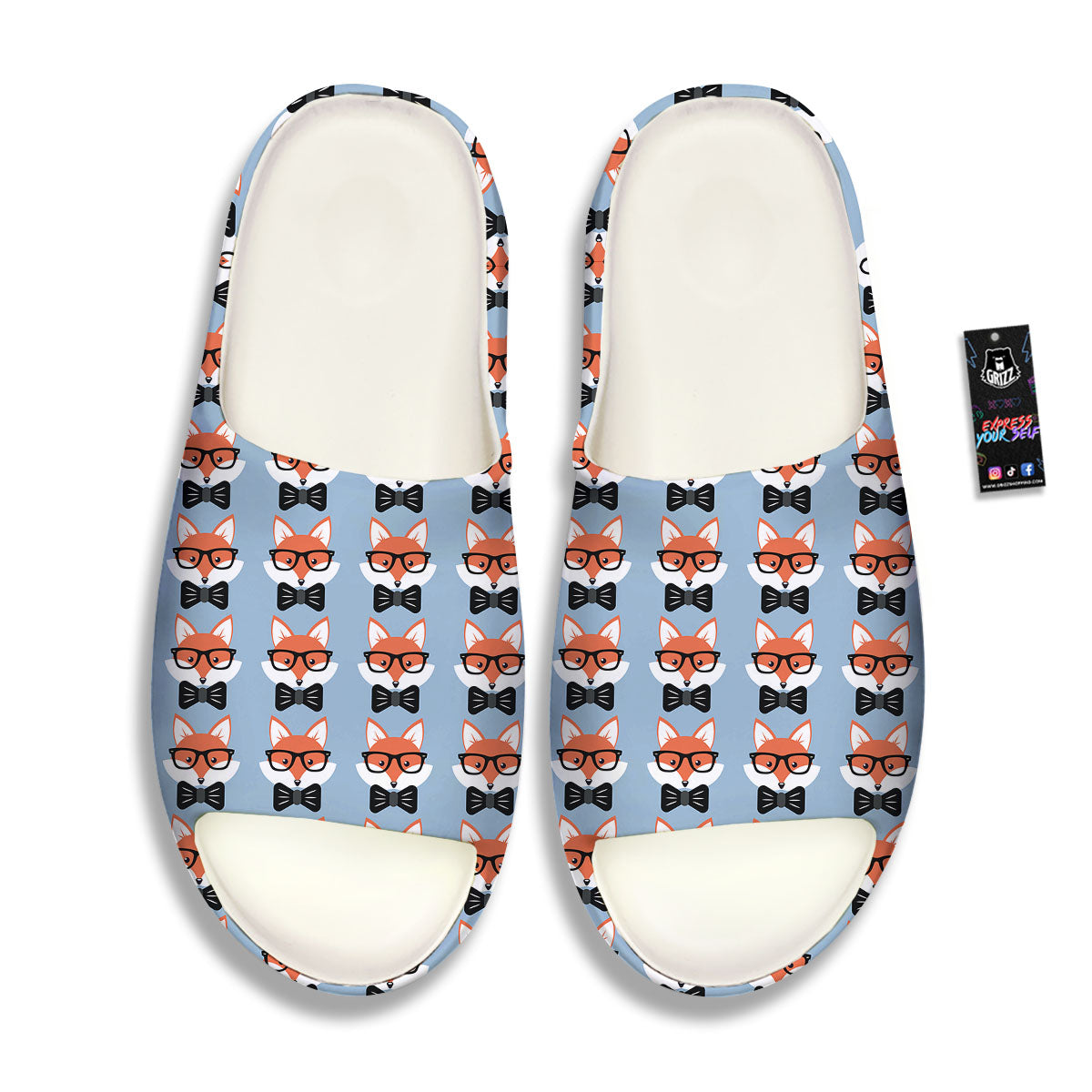 Fox With Glasses Print Pattern Sandals-grizzshop