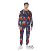 Fox Christmas Print Pattern Men's Jumpsuit-grizzshop