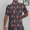 Fox Christmas Print Pattern Untucked Shirts-grizzshop