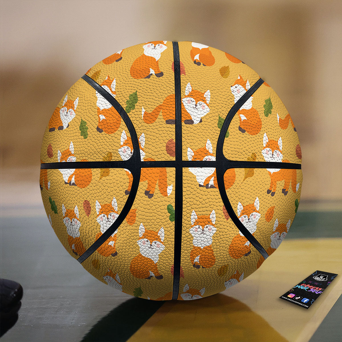 Fox Orange Print Pattern Basketball