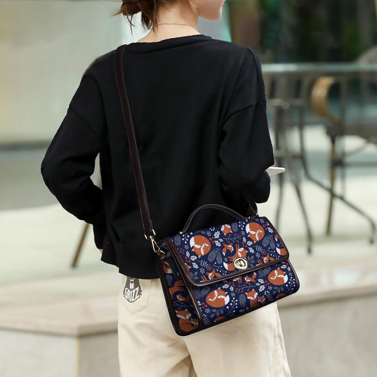 Fox Winter Print Pattern Women's Satchel Bag