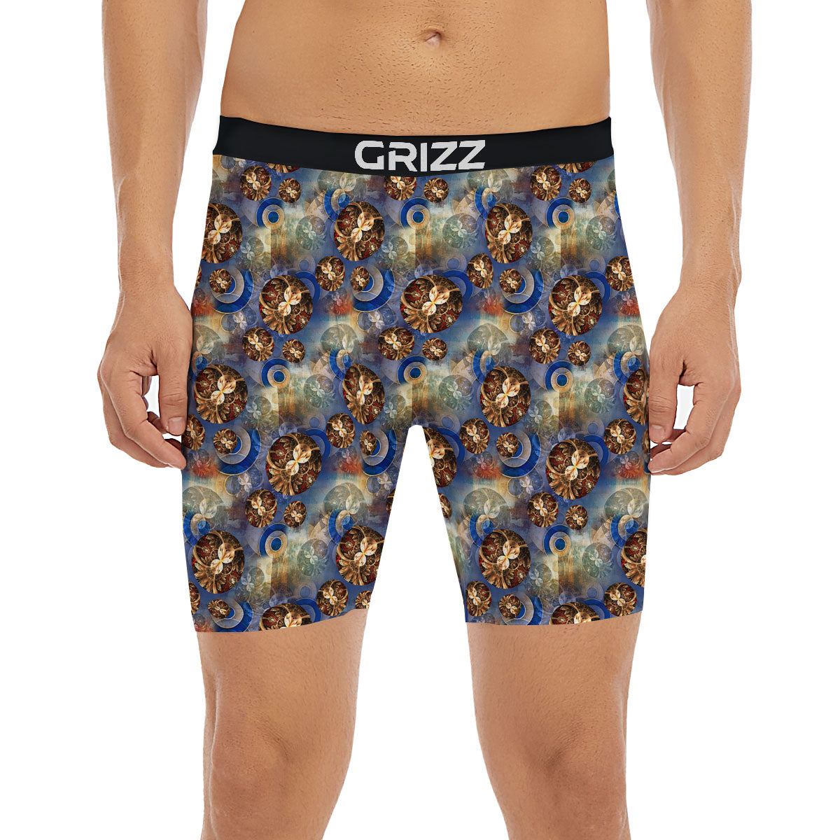Fractal Abstract Print Boxer Briefs-grizzshop
