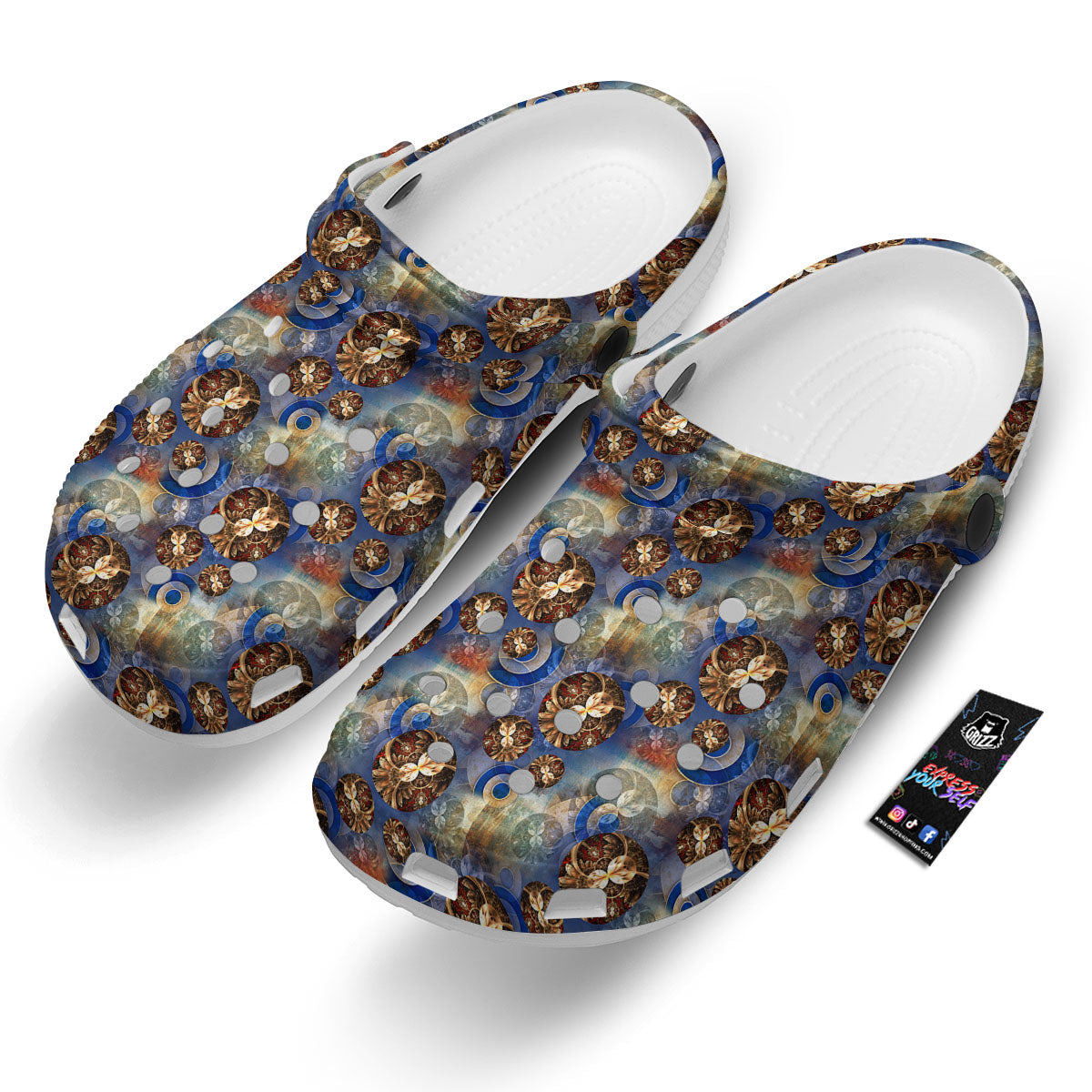 Fractal Abstract Print Clog-grizzshop