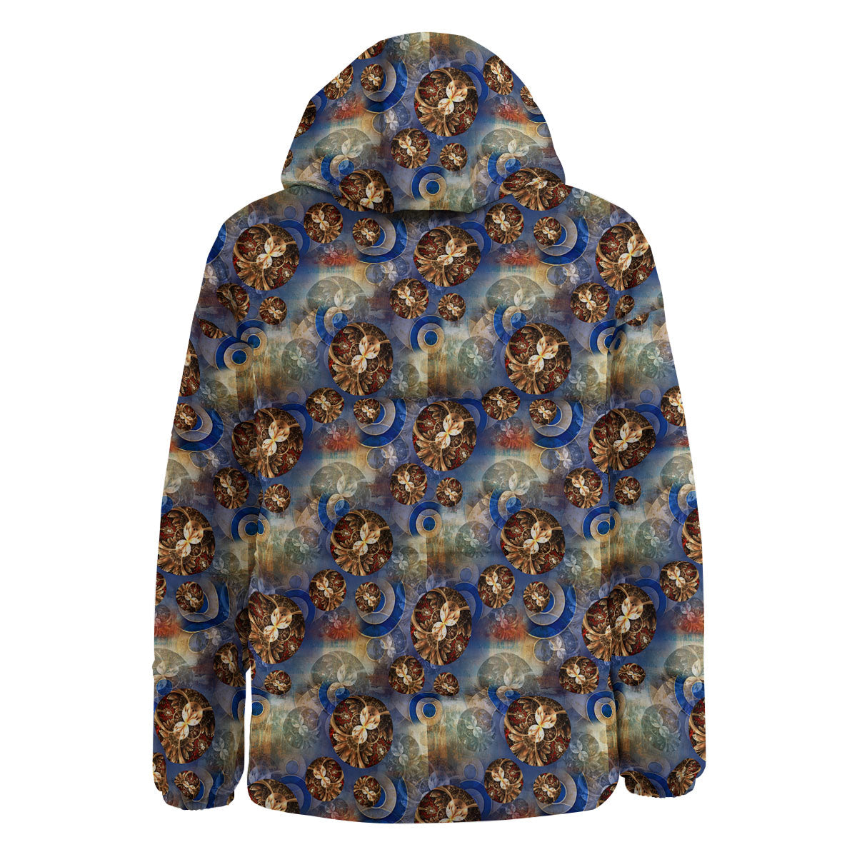 Fractal Abstract Print Down Jacket-grizzshop