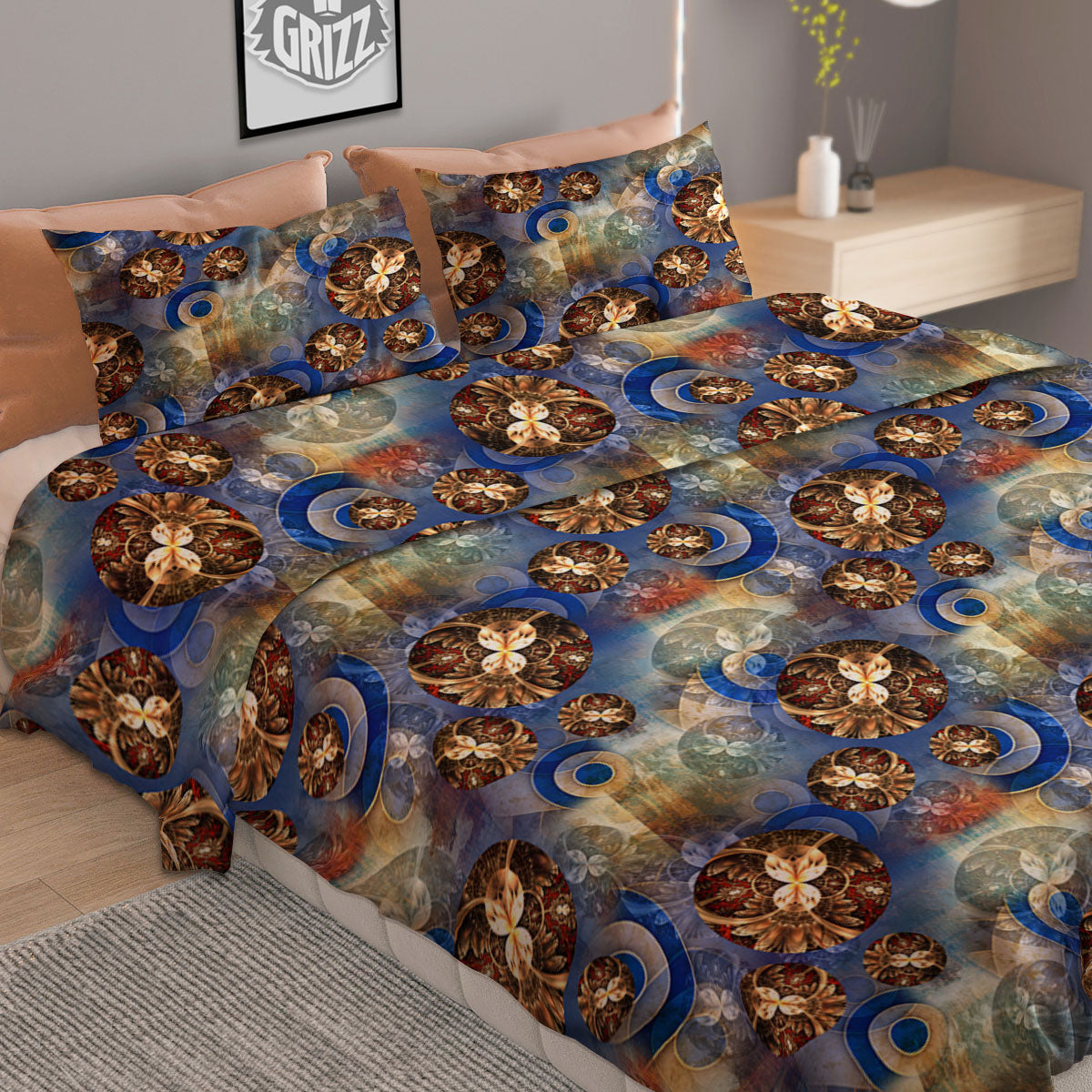Fractal Abstract Print Duvet Cover Bedding Set
